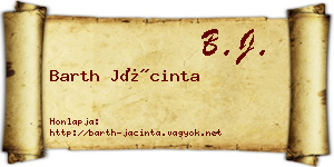Barth Jácinta névjegykártya